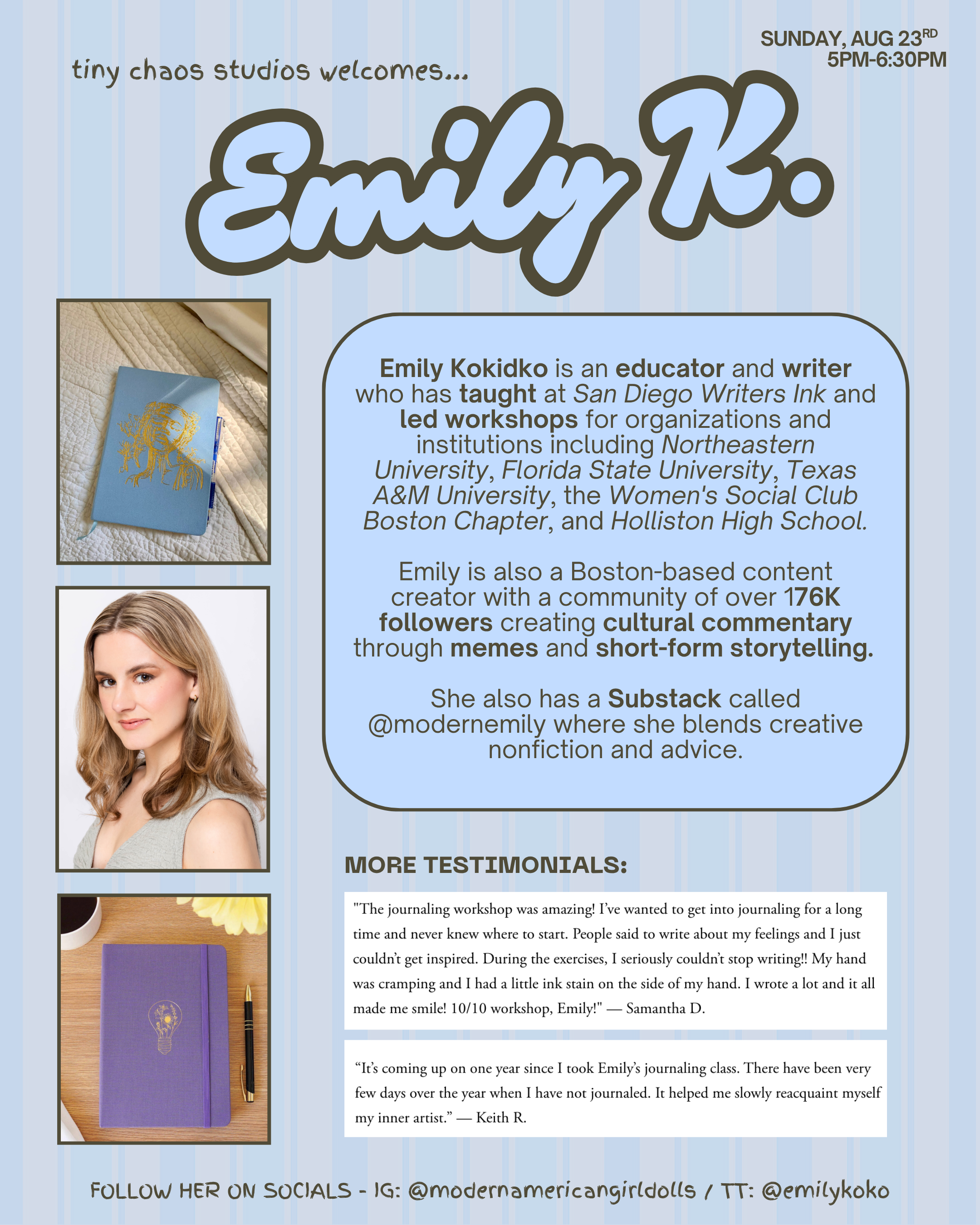 Journaling Workshop with Emily Kokidko