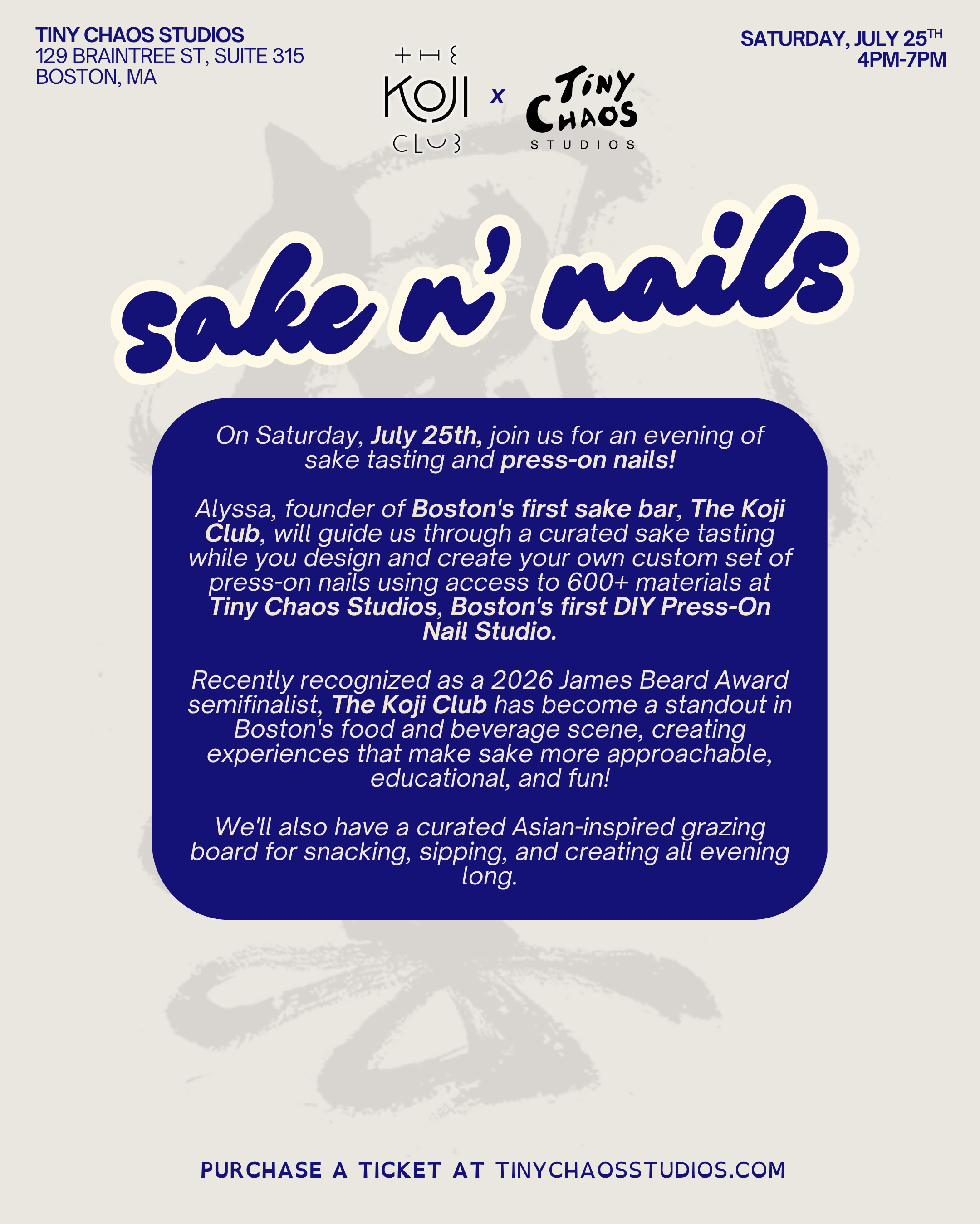 Sake Tasting & Press Ons with The Koji Club