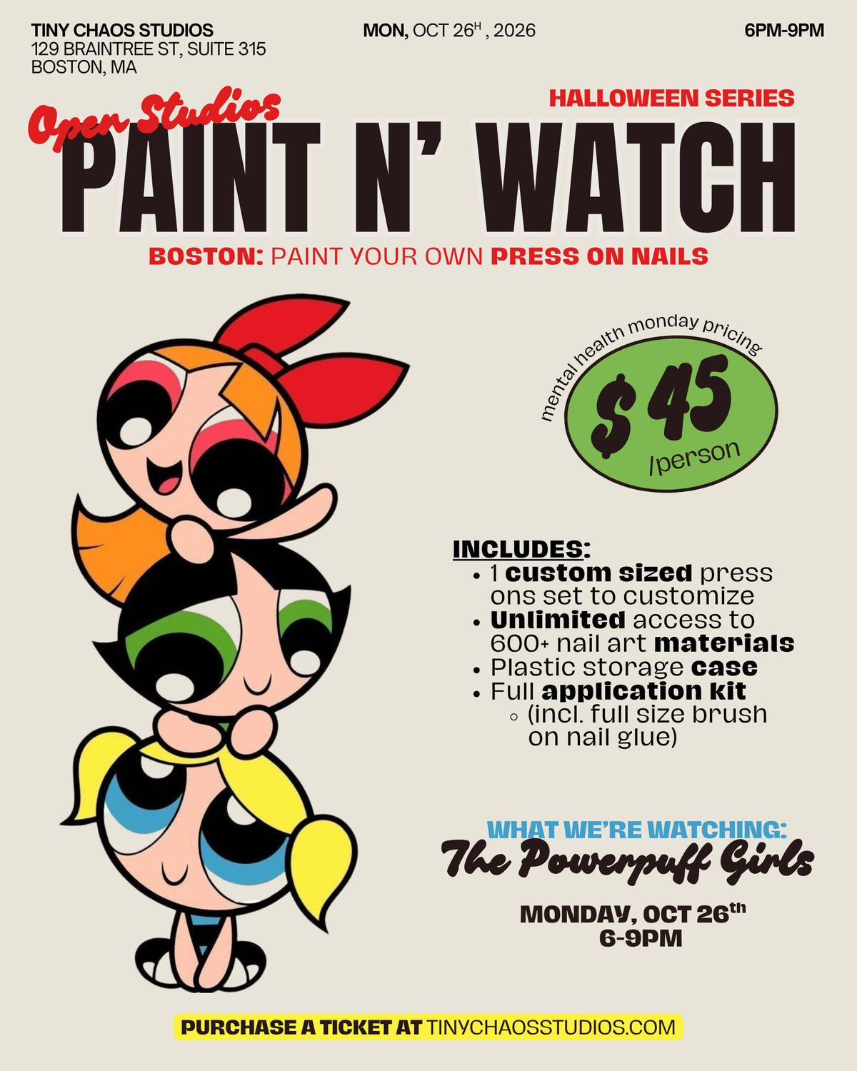 Paint n' Watch: The Powerpuff Girls - Open Studios
