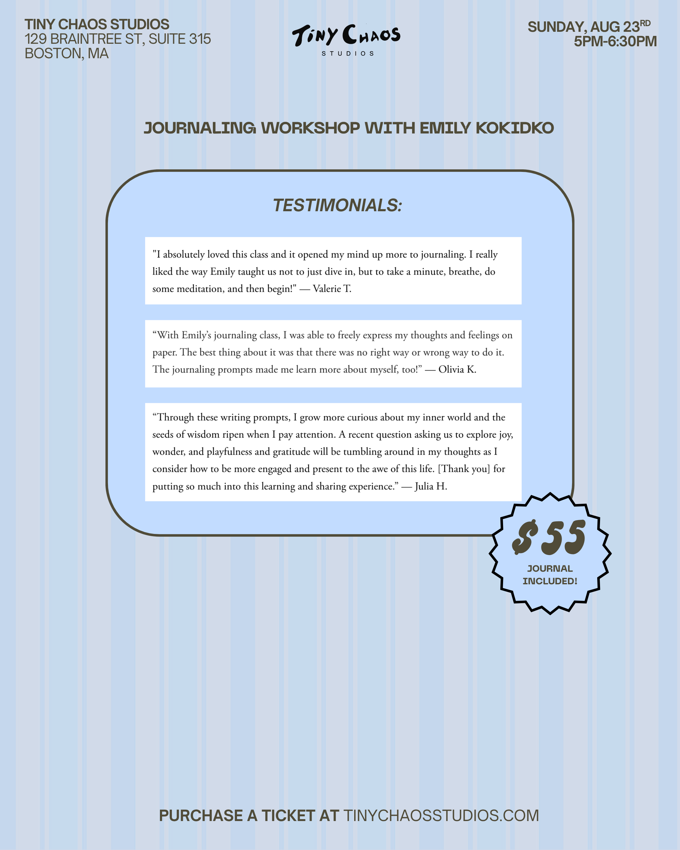 Journaling Workshop with Emily Kokidko