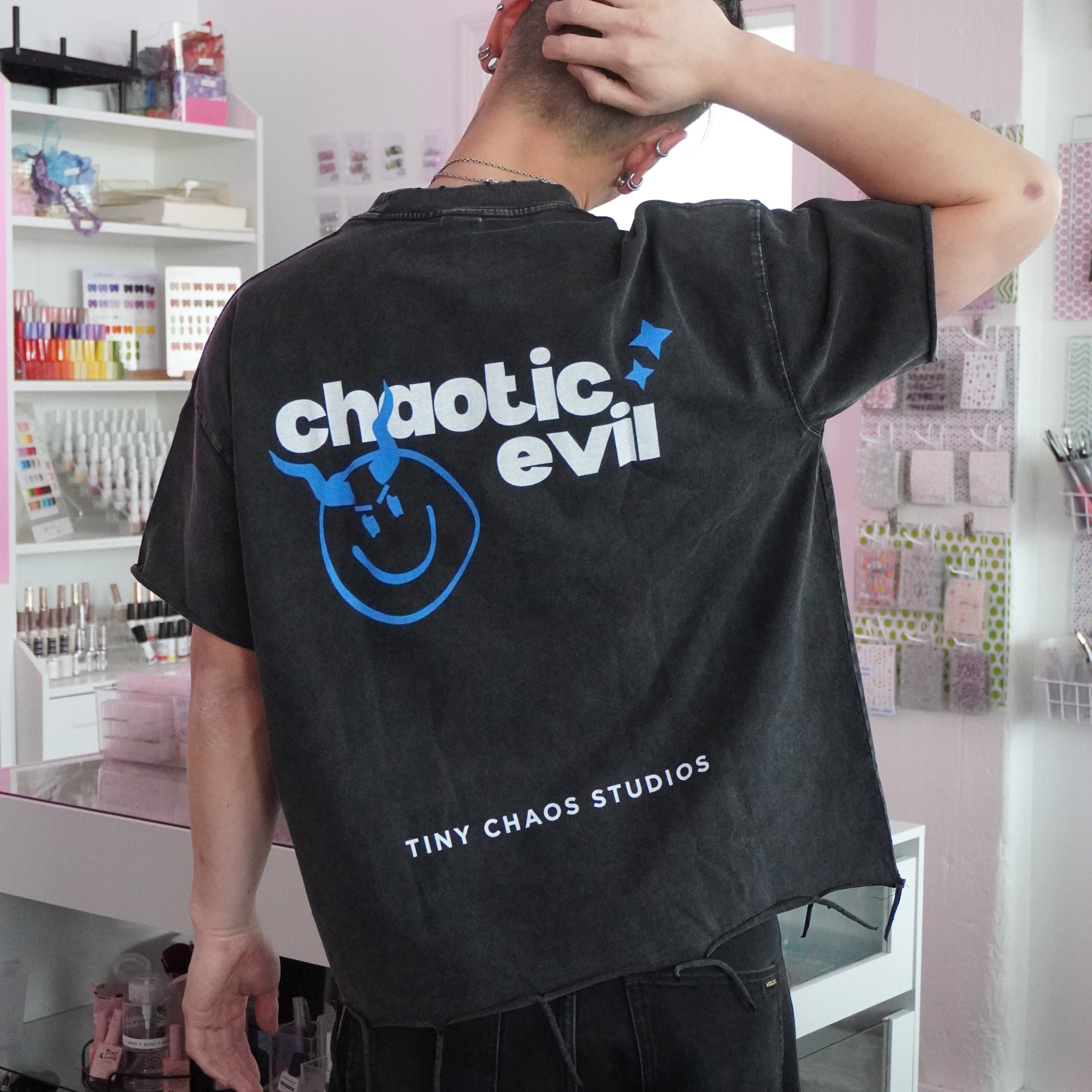 Chaotic Evil - Heavyweight Distressed Boxy Tee (Pre-Order)